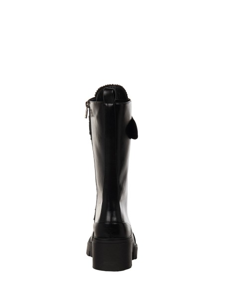 Botas Chunky em pele sintética com atacadores à frente Rinascimento