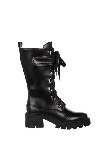 Botas Chunky em Pele Sintética com Atacadores à Frente Rinascimento