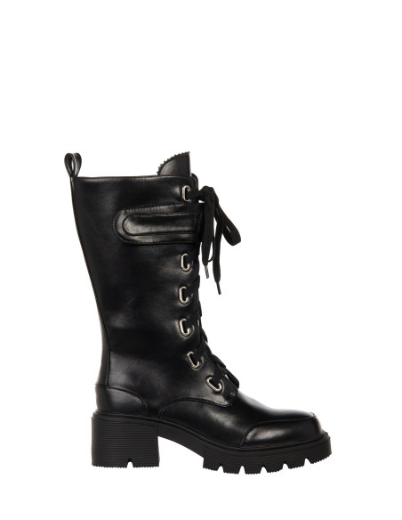 Botas Chunky em Pele Sintética com Atacadores à Frente Rinascimento