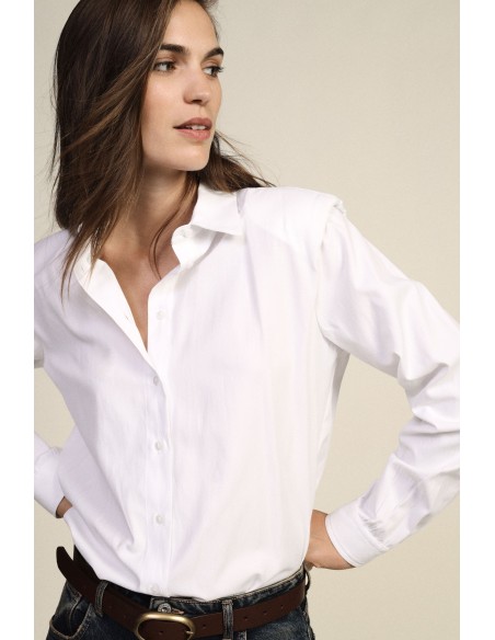 Camisa Clássica Com Ombros Estruturados E Punhos Dixie
