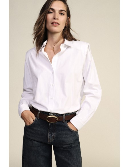 Camisa Clássica Com Ombros Estruturados E Punhos Dixie