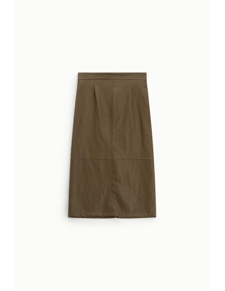 Saia lápis midi com costuras visíveis Dixie