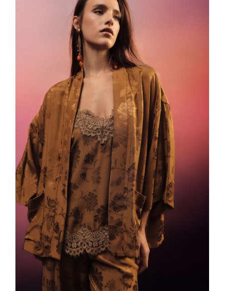 Blazer Kimono Corte Amplo com Bolsos Frontais Dixie