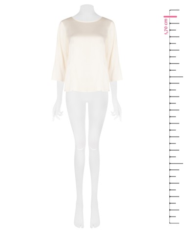 Blusa Fluida de Mangas 3/4 em Cetim Rinascimento