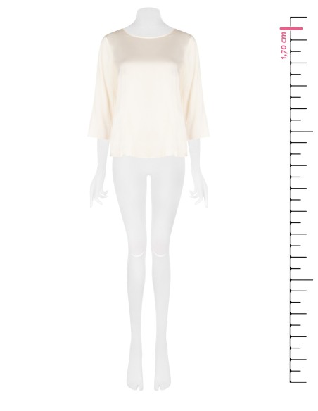 Blusa Fluida de Mangas 3/4 em Cetim Rinascimento