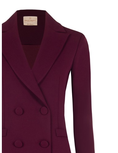 Blazer cintado em scuba crepe com botões coordenados Rinascimento