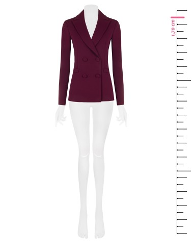 Blazer cintado em scuba crepe com botões coordenados Rinascimento