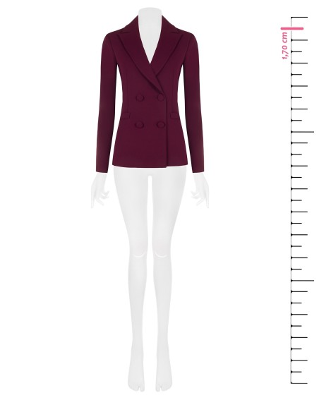 Blazer cintado em scuba crepe com botões coordenados Rinascimento