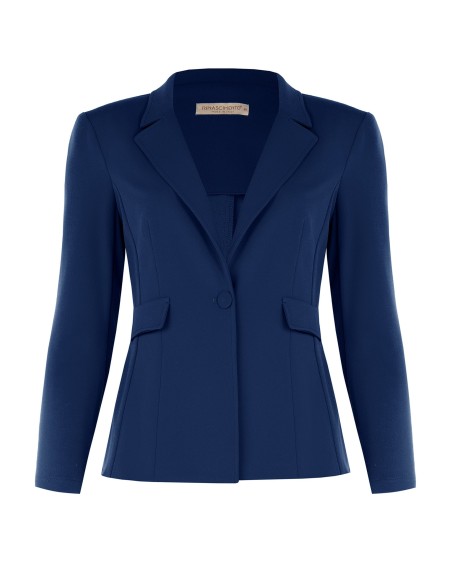 Blazer Curvy acinturado em scuba crepe com botão combinado Rinascimento Curvy