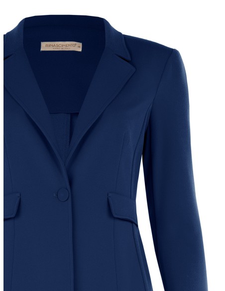 Blazer Curvy cinturado em scuba crepe com botão a condizer Rinascimento Curvy