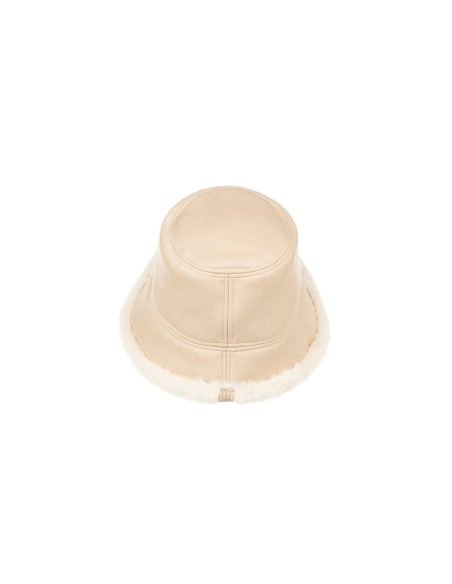 Chapéu bucket em imitação de pele de carneiro Rinascimento