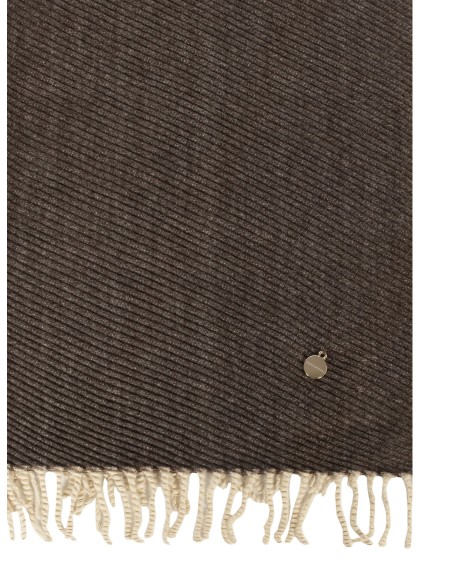 Cachecol Efeito Wool-Touch com Riscas Transversais e Franjas Rinascimento