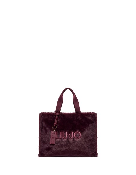 Saco tote grande em tecido teddy Liu Jo