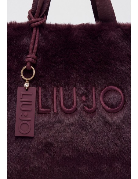 Saco tote grande em tecido teddy Liu Jo
