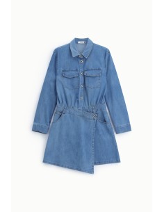 Vestido curto com bolsos frontais e botões Please 2