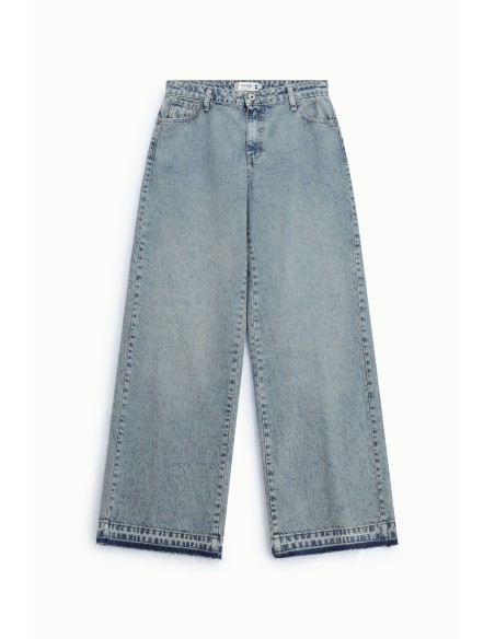 Jeans Ampi de Cintura Alta com Bainha Larga Please
