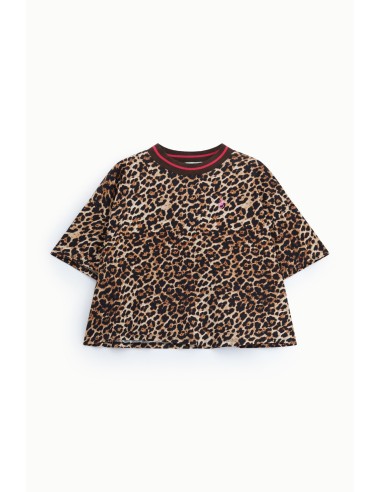 T-shirt larga com estampado animal e gola redonda canelada Please
