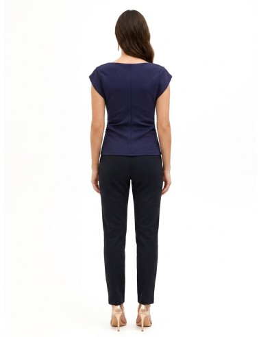 Top cintado em neoprene franzido nas ancas Rinascimento