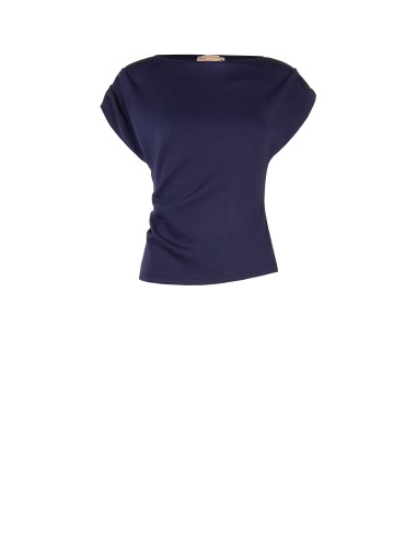 Top cintado em neoprene franzido nas ancas Rinascimento