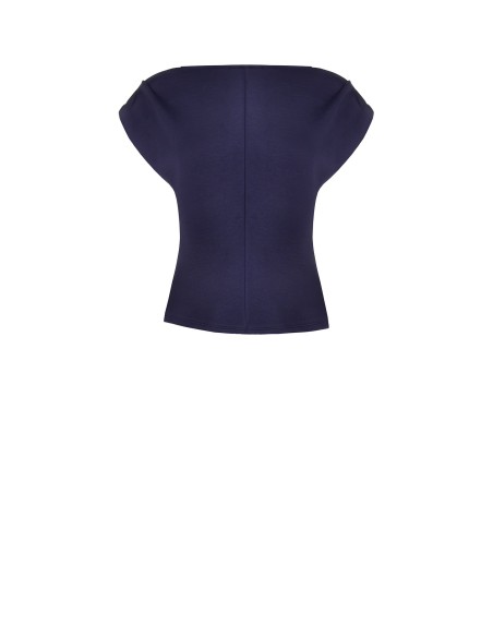 Top cintado em neoprene franzido nos lados Rinascimento