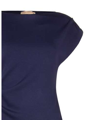 Top cintado em neoprene franzido nas ancas Rinascimento