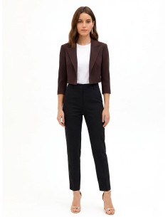 Blazer curto aberto em crepe scuba Rinascimento