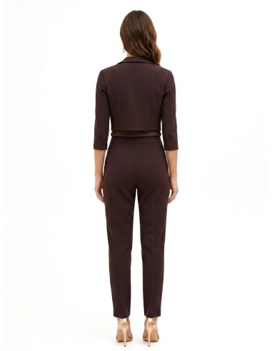 Casaco blazer cropped aberto em scuba crepe Rinascimento