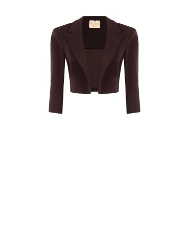 Blazer curto aberto em scuba crepe Rinascimento