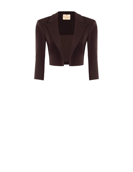 Blazer curto aberto em scuba crepe Rinascimento