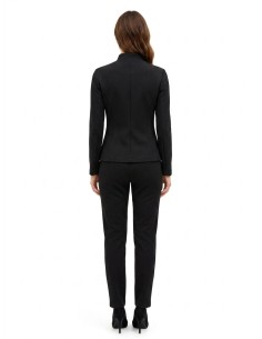 Casaco blazer cintado em crepe scuba com fecho assimétrico Rinascimento 2