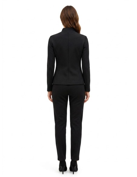 Blazer cintado em crepe scuba com fecho assimétrico Rinascimento
