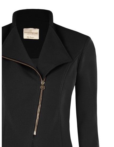 Blazer cintado em crepe scuba com fecho assimétrico Rinascimento