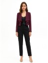 Casaco Spencer cropped em tecido cadi com lapela drapeada Rinascimento