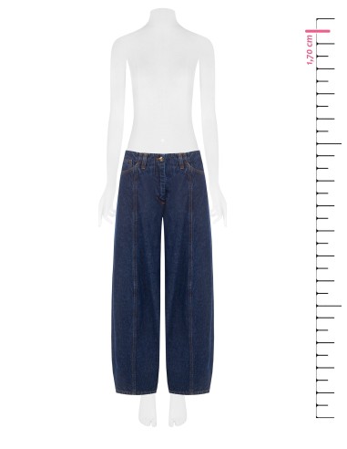 Jeans balloon com costuras frontais Rinascimento