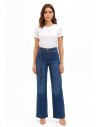 Jeans wide leg elásticos com cinto a condizer Rinascimento