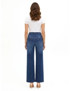 Jeans wide leg elásticos com cinto a condizer Rinascimento 2