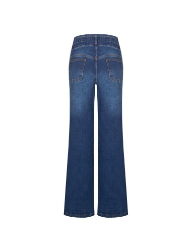 Jeans wide leg elásticos com cinto a condizer Rinascimento