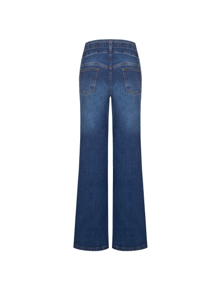 Jeans wide leg elásticos com cinto a condizer Rinascimento