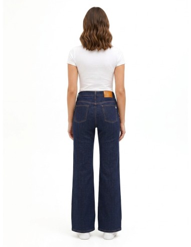 Jeans Wide Leg Elásticos Lavagem Zero Rinascimento