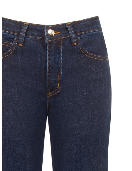 Jeans Wide Leg Elásticos Lavagem Zero Rinascimento