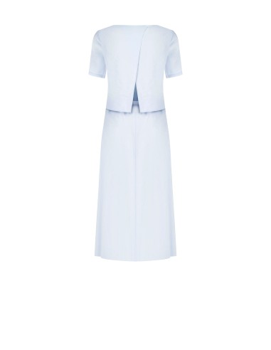 Vestido midi de efeito 2 peças em mistura de viscose ligeiramente enrugada Rinascimento