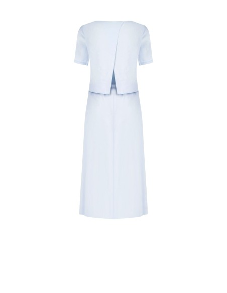 Vestido midi de efeito 2 peças em mistura de viscose ligeiramente enrugada Rinascimento