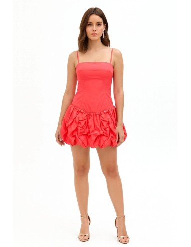 Vestido curto cai-cai em algodão com saia balão Rinascimento