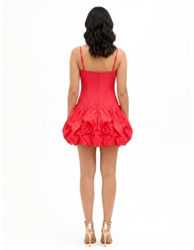 Vestido curto cai-cai em algodão com saia balão Rinascimento