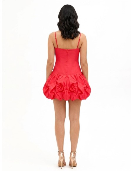 Vestido curto cai-cai em algodão com saia balão Rinascimento