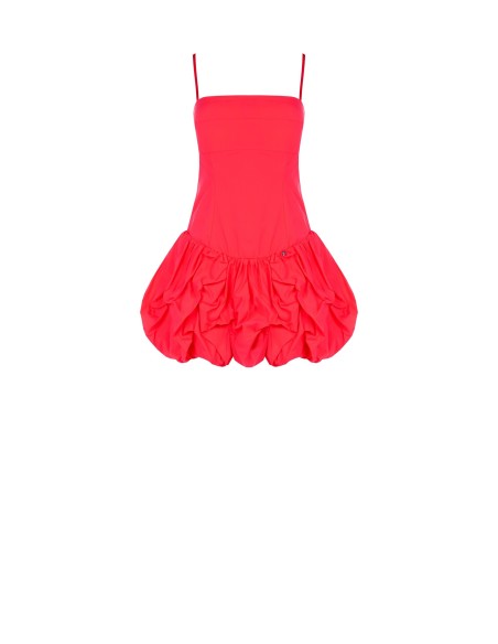 Vestido curto cai-cai em algodão com saia balão Rinascimento