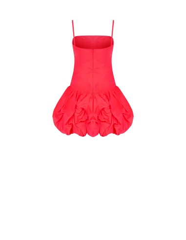 Vestido curto tipo bustier em algodão com saia balão Rinascimento