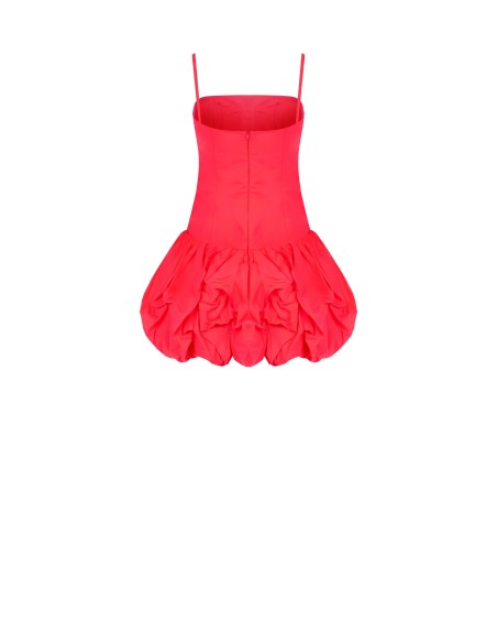 Vestido curto tipo bustier em algodão com saia balão Rinascimento