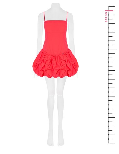Vestido curto cai-cai em algodão com saia balão Rinascimento