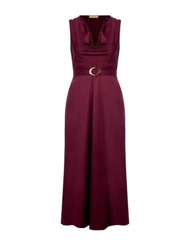 Vestido comprido curvy em cetim com cintura e fivela incorporadas Rinascimento Curvy